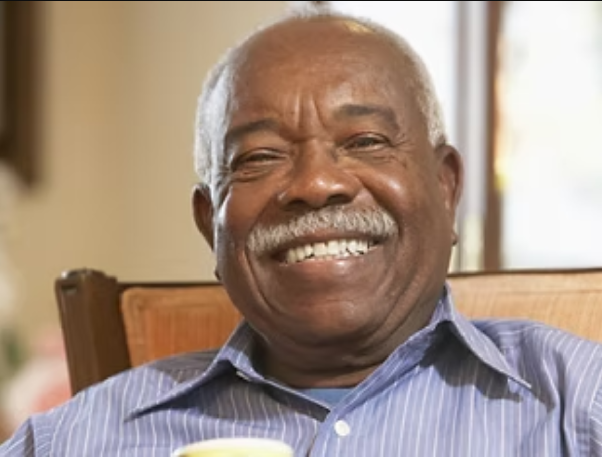 Elderly gentleman enjoying audio content